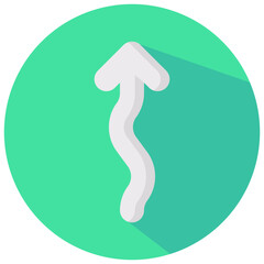 zigzag up arrow round flat vector icon