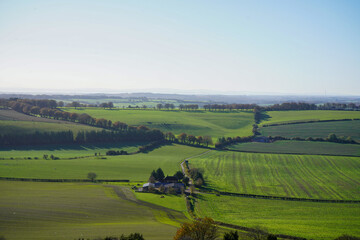 Fototapeta na wymiar View over farm fields and countryside