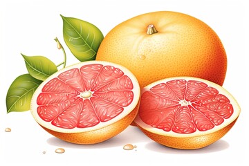 grapefruit isolated on white background. Generated by AI.