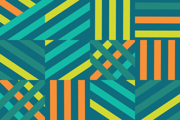 Obraz premium Colored liner background. Green, Blue, Orange vector pattern. Diagonal stripe pattern.