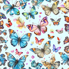 Naklejka na ściany i meble seamless pattern with butterflies
