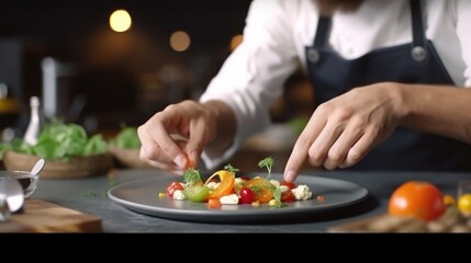 Obraz na płótnie Canvas chef preparing meal