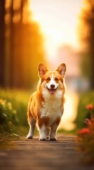 Pembroke Welsh Corgi dog cinematic background