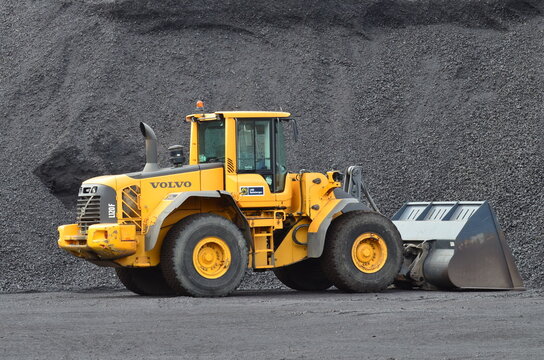 A volvo industrial machine loading coal in Norway