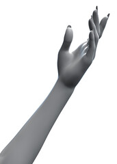 3D Gray female hand