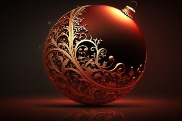 A Christmas background with ball elements generated by AI