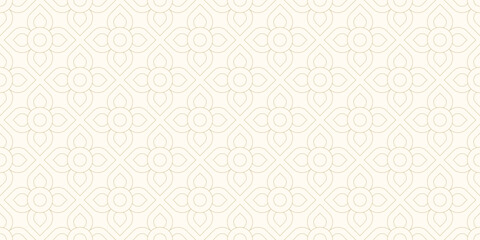 Luxury gold background pattern seamless geometric line floral circle abstract design vector. Christmas background.