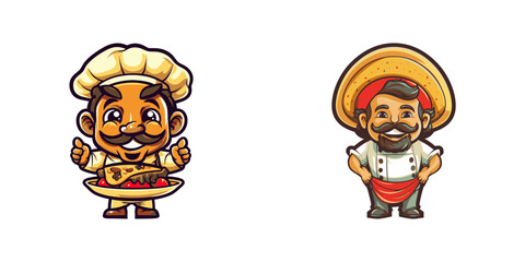 Cartoon mexican chef. Vector illustration.