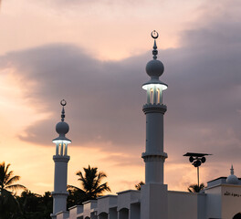 Eid Mubarak background beautiful mosque image during sunset