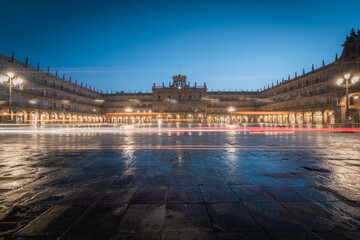 Plaza mayor in Salamanca at night, Spain