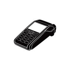 point of sale icon design. card transaction machine silhouette.