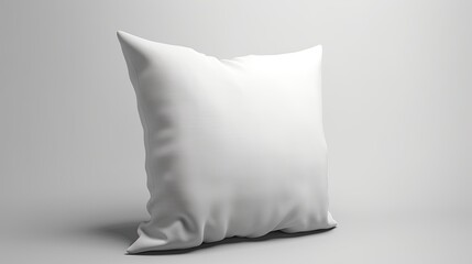 Fototapeta na wymiar Modern White Square Throw Pillow Mockup with Clipping Path for Interior Design: Generative AI