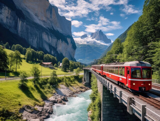 Fototapeta na wymiar Beautiful view of Switzerland in summertime