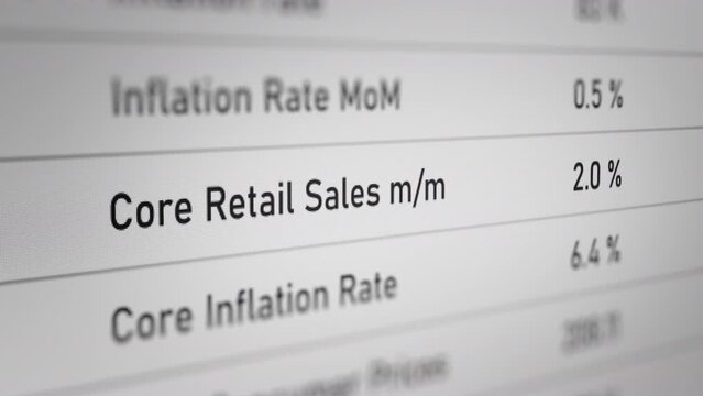 Animated Number of Core Retail Sales.  Fictitious Data Created Exclusively for This Concept Footage
