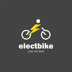 hipster bike electric logo design vector power vehicle icon symbol isolated