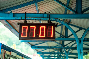 Indian railway station clock, Railway time concept image