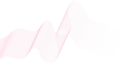 Abstract pink, wave lines on transparent background. Abstract vector pink wave melody lines on white background. Wave modern stream transparent background.	
