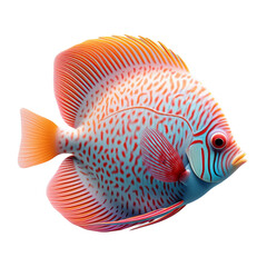 Discus fish in 3D on white background cut off