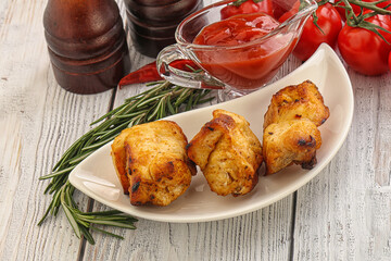 Chicken breast shashlik - grilled meat