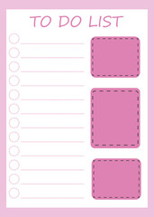 To-do list template in pink color