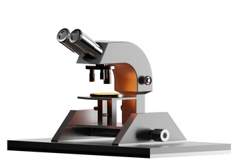 Fototapeta na wymiar Laboratory microscope. Equipment for scientific research. Microscope for doctor. Laboratory microscope isolated on white. Icon for website of medical center. Element for apps design. 3d image
