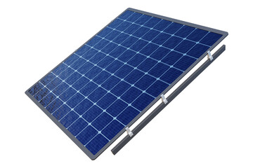 Solar battery. Photovoltaic panel. Electricity generator. Equipment for providing electricity. Solar battery isolated on white. Photovoltaic generator with roof rail. Solar battery for home. 3d image