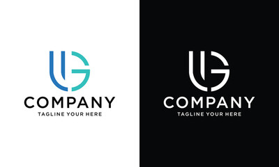 initial letter U and G logo design vector illustration template
