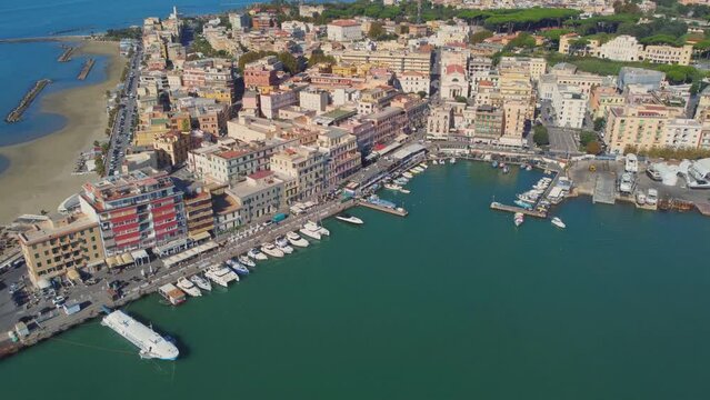 Anzio town, near Rome, Italy, Europe. Beach and sea. Summer travel
