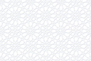 Seamless pattern in Islamic style. white Vector background