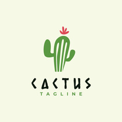cactus logo design vector 