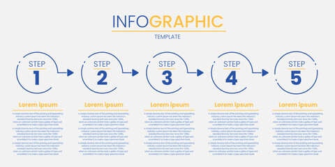 vector Business Infographic design template , Process timeline chart , number options