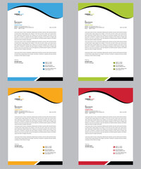  corporate modern letterhead design template with yellow, blue, green and red color. creative modern letter head design template for your project.