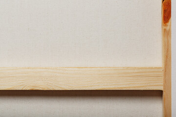 Canvas for drawing mounted on a wooden rail, as a background