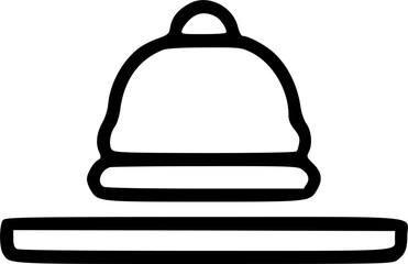 reception bell line icon, outline vector sign, linear pictogram isolate on white. aid desk symbol, logo illustration