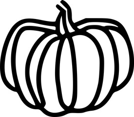pumpkin line icon, outline vector sign, linear manner pictogram isolate on white. Halloween holiday symbol, logo illustration. Editable stroke