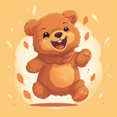 Obraz na płótnie Canvas A brown toy bear with a scarf on. Generative AI image.