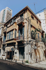 Beirut, Lebanon &mdash; 24.04.2023: Old houses in the Achrafieh district in Beirut.