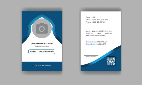 Corporate office identity card and personal security badge, press event pass template

