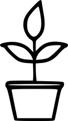 pot plant outline icon. linear manner sign for mobile concept and web design. plant in pot simple line vector icon. symbol, logo illustration. pixel perfect vector artwork