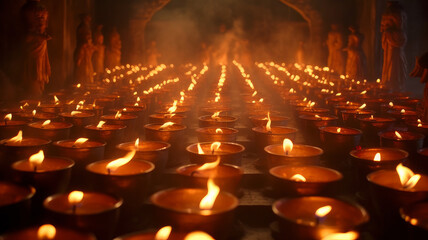 many candles in the temple. Generative AI