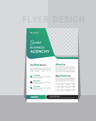 Corporate business cover and back page a4 flyer design template for print