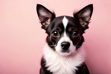 Chihuahua on soft pink background