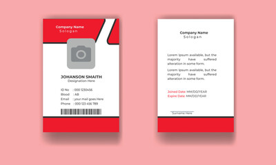 Simple vector office ID card design template. Creative Corporate Business identity card 