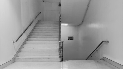 Sign : Emergency exit sign at path way indoor building public facility that emergency escape route...