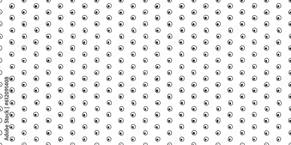 Fototapete simple casual stylish polka dots. several curved black dots on a white background in a seamless patt
