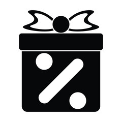 gift box discount icon, gift vector, box illustration