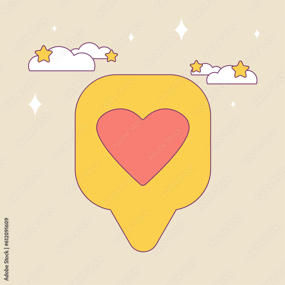 Poster notification like icon. social network app icon. modern flat vector illustration for web page.