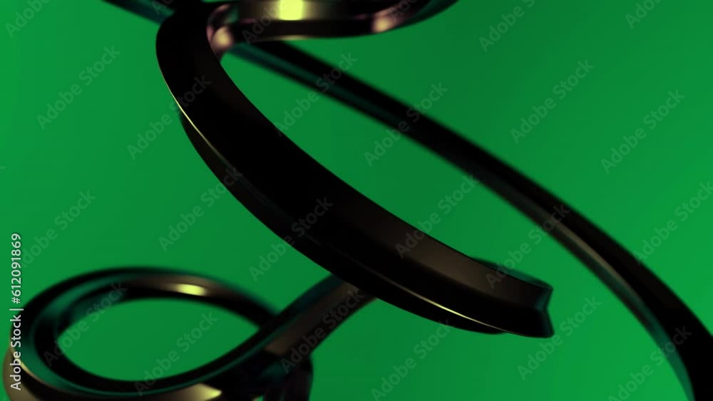 Poster twisted 3d line with rotating bends. design. twisted thin line with illusion of rotating knots and b