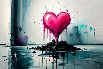 Herz und Liebe als Graffiti