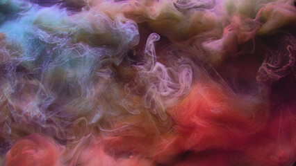 Obraz premium Color smoke. Abstract background. Paint water mix. Red blue explosion vapor fume cloud floating blot art texture on dark.